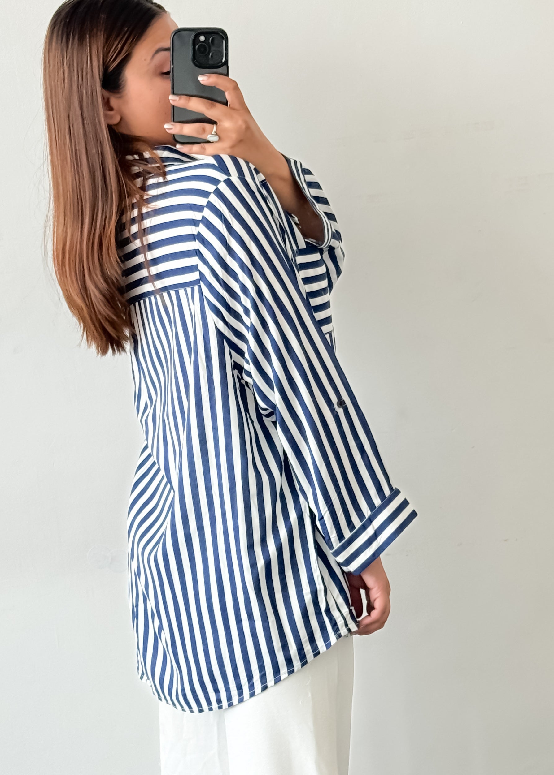 Blue & White Striped Top