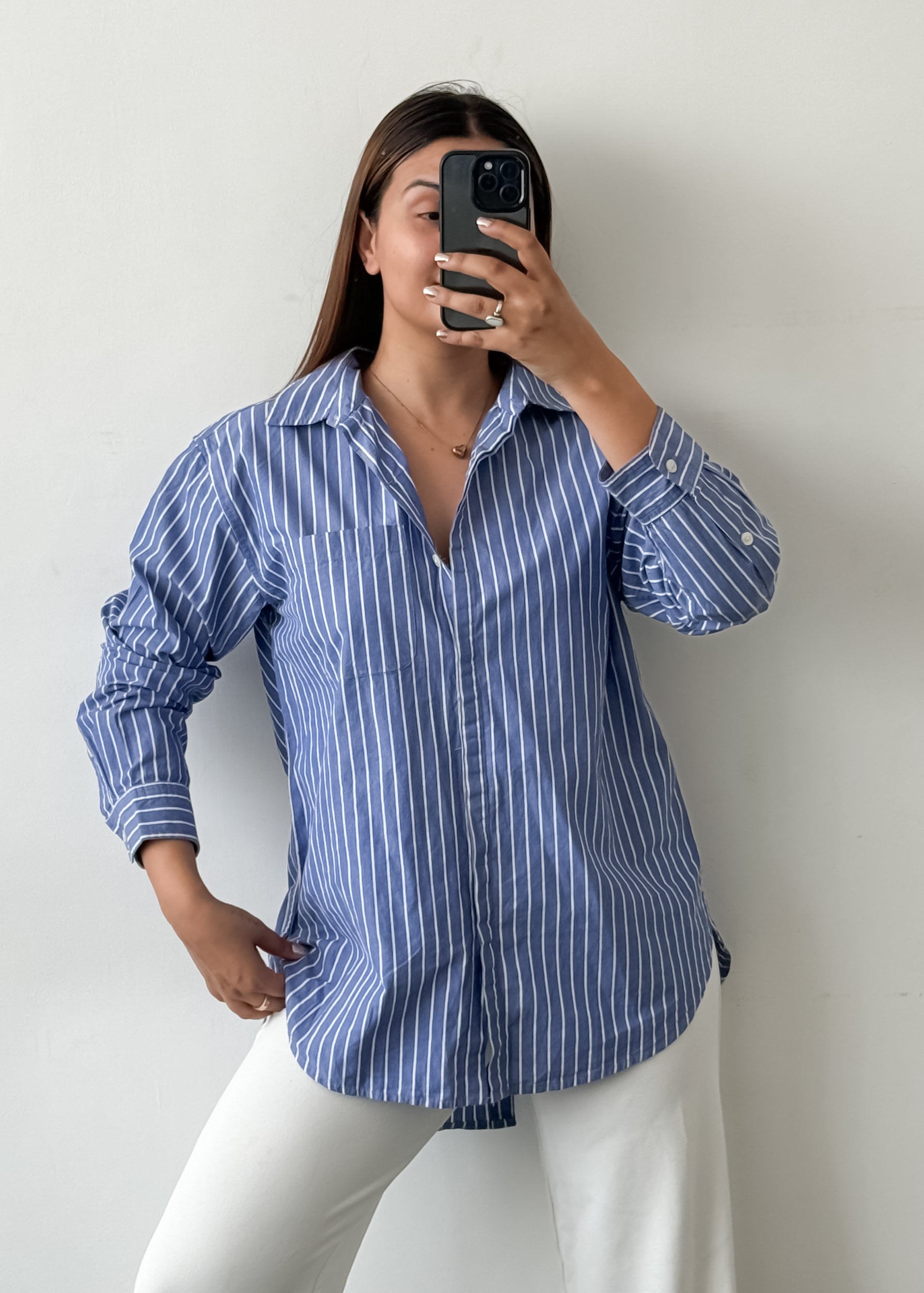 Blue Striped Cotton Shirt