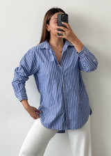 Blue Striped Cotton Shirt