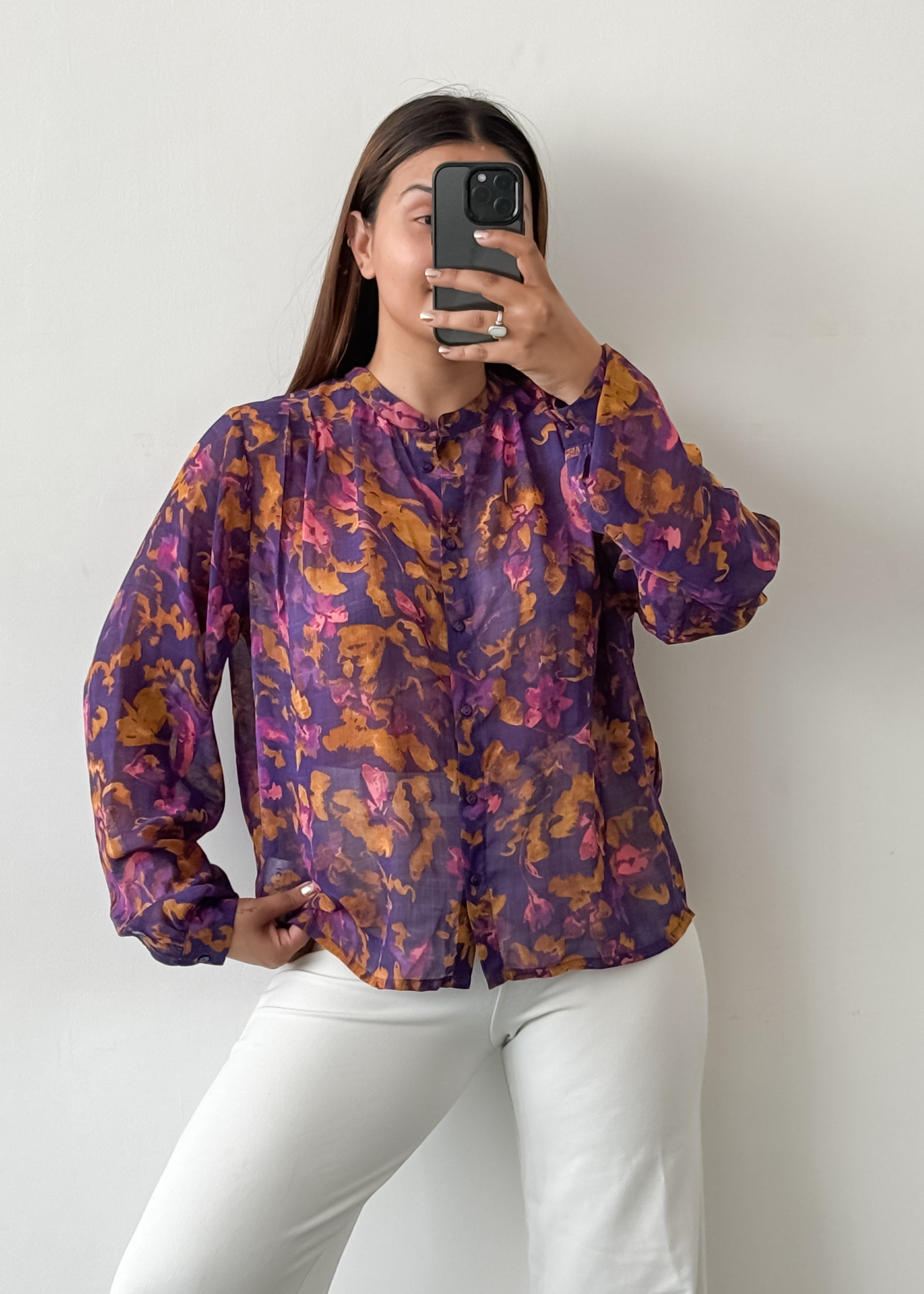 Purple Printed Top