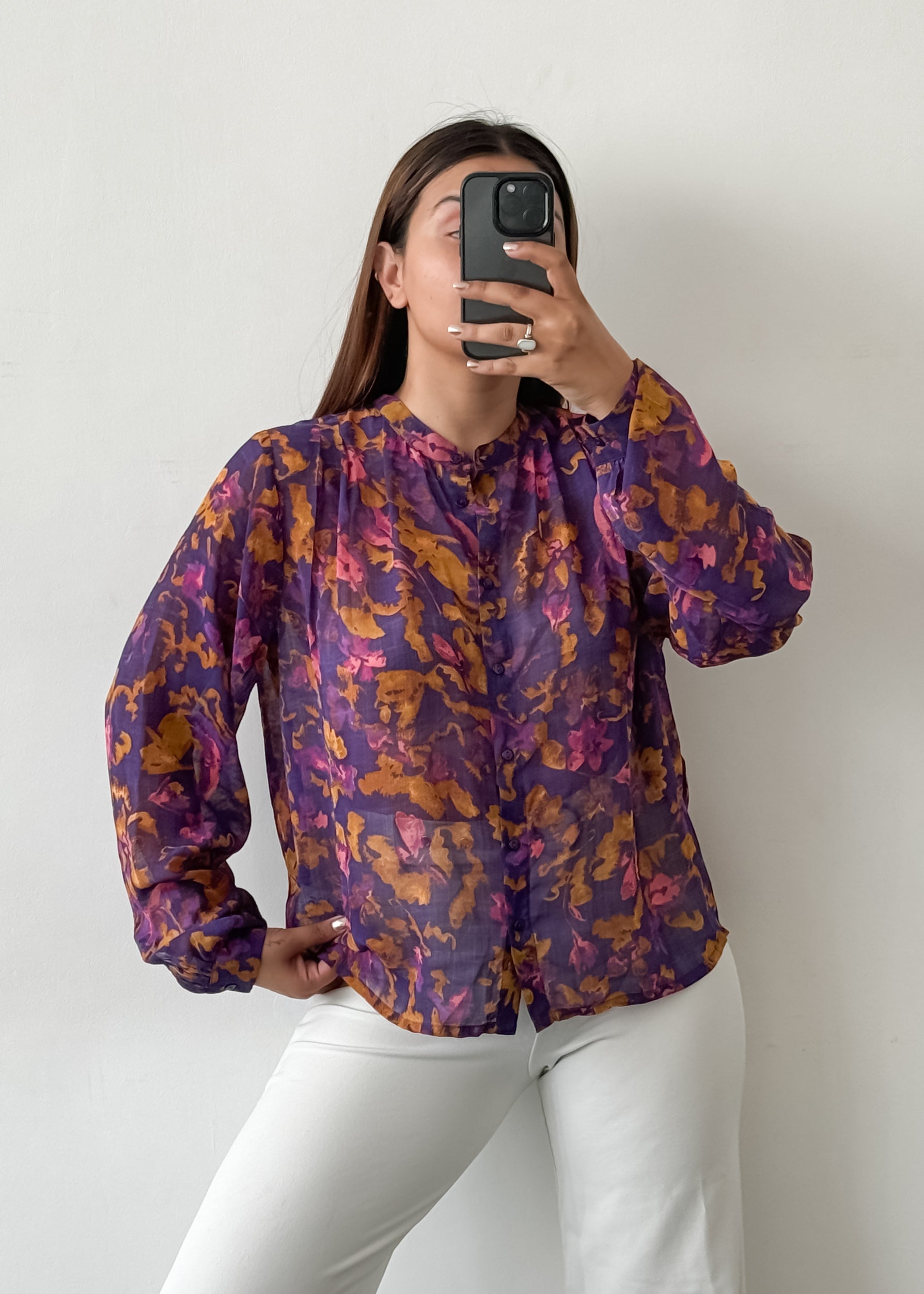 Purple Printed Top