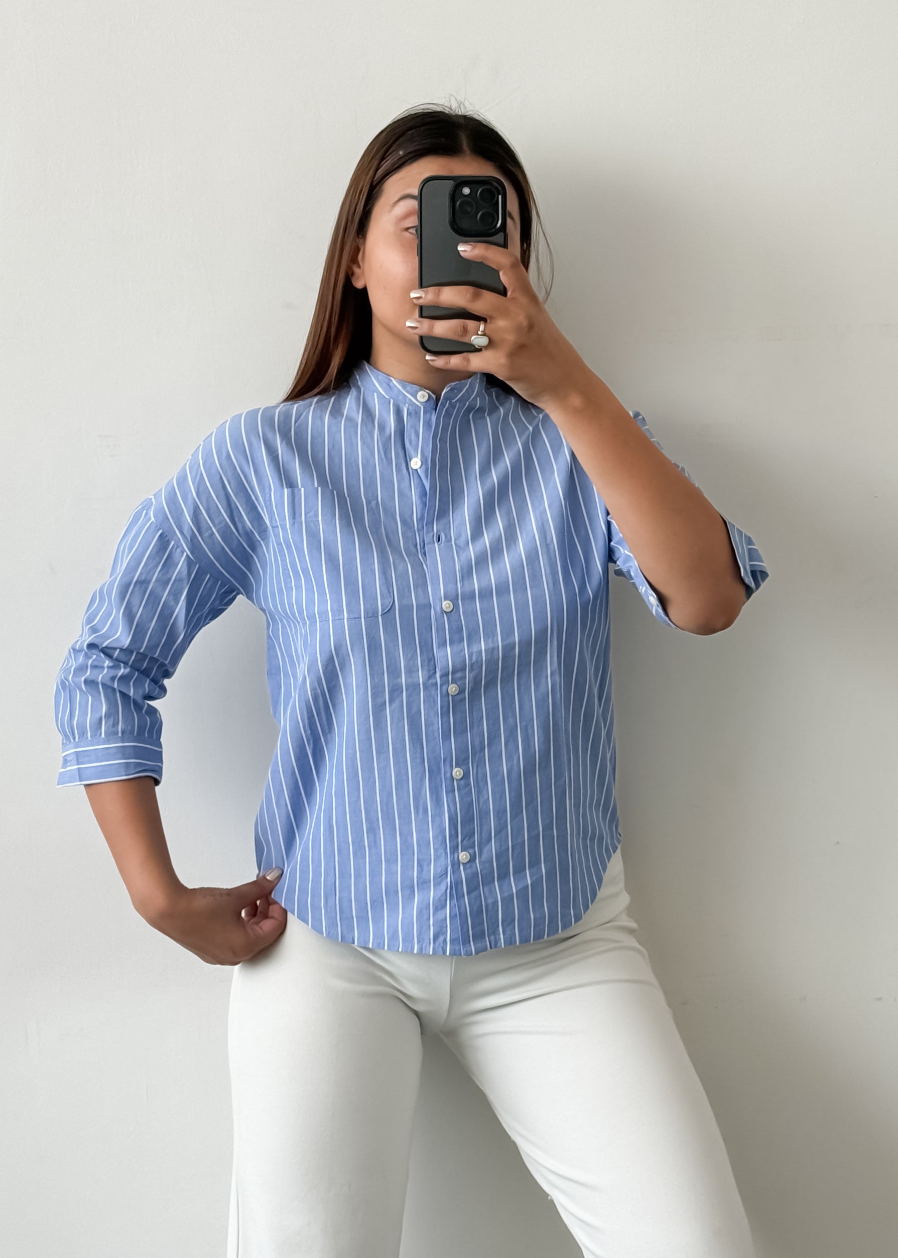 Blue Striped Cotton top