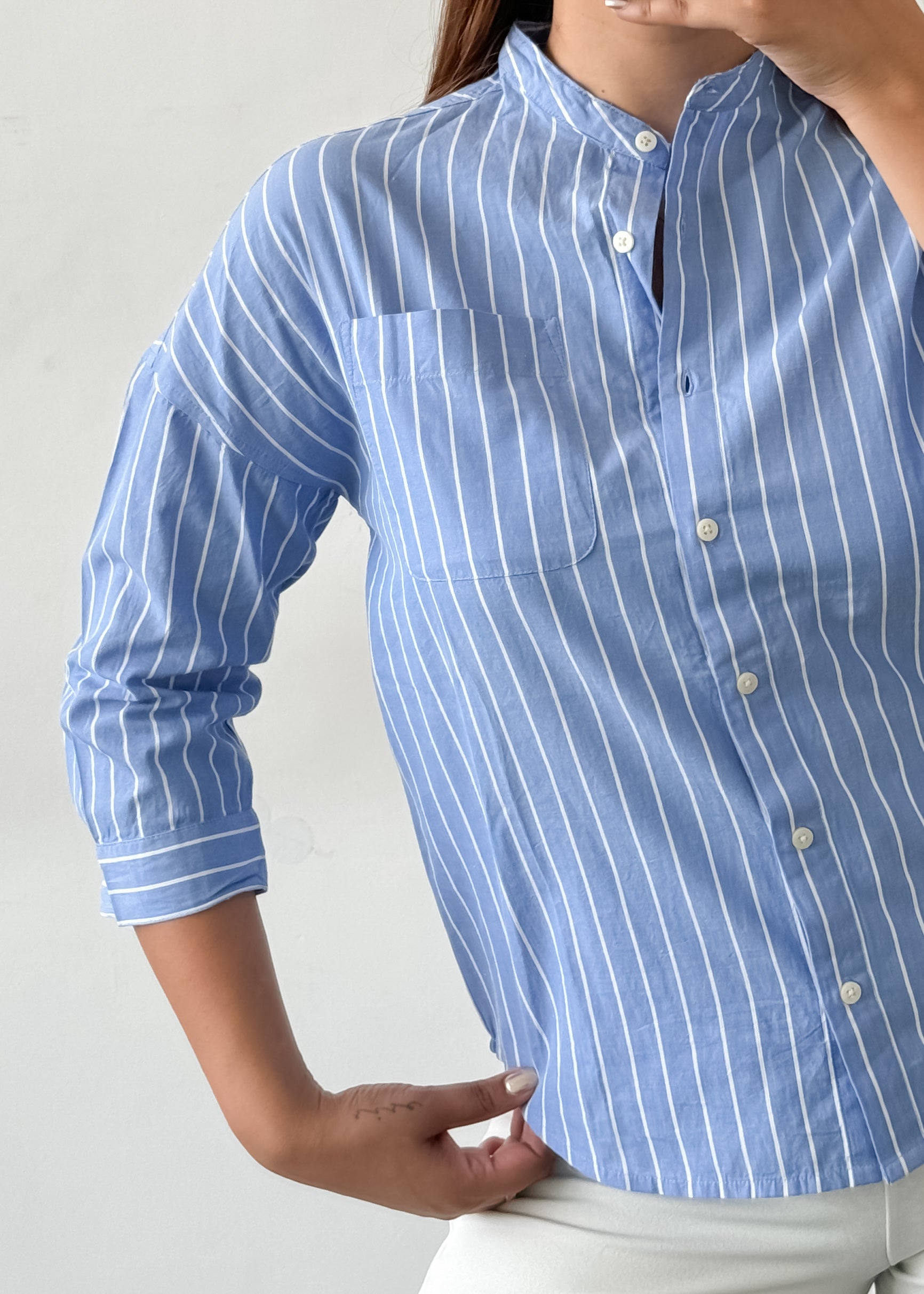 Blue Striped Cotton top