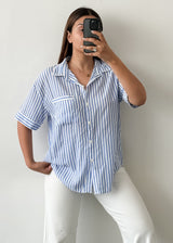 Blue Striped Cotton Shirt