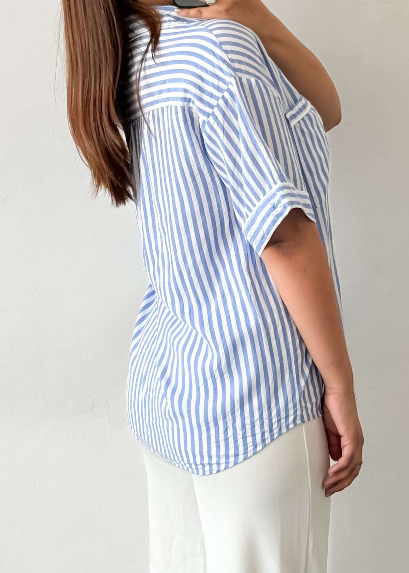 Blue Striped Cotton Shirt