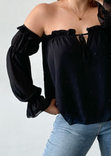 Pretty Black Off Shoulder Top