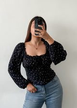 Pretty Black Cotton Top